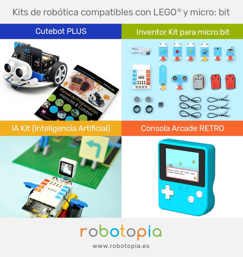 Foto de kits de robótica compatibles con micro:bit para usar en el