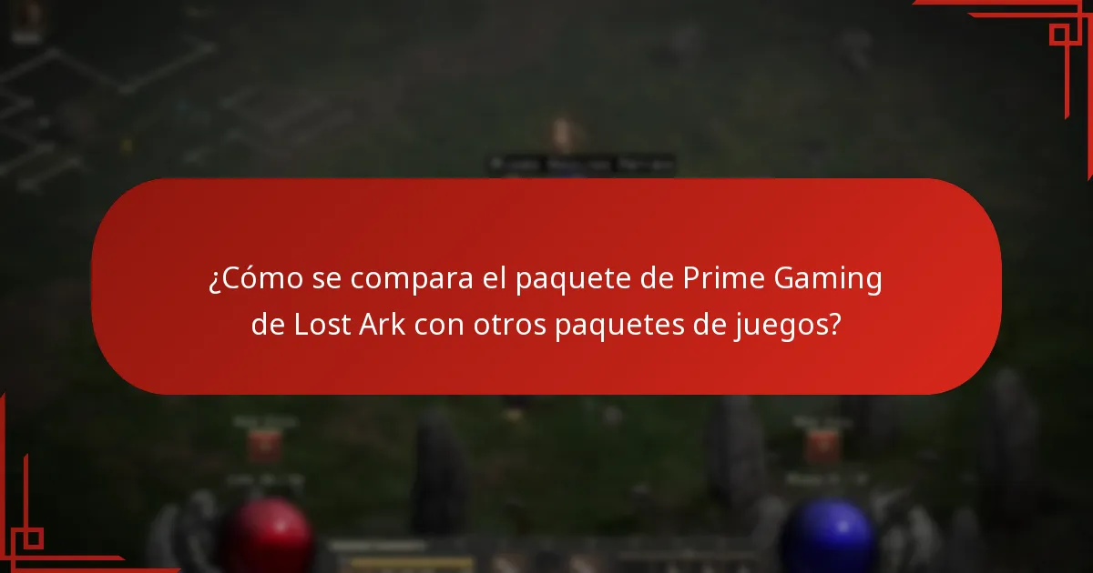 ¿Cómo se compara el paquete de Prime Gaming de Lost Ark con otros paquetes de juegos?