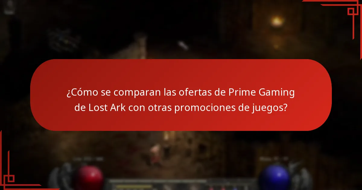 ¿Cómo se comparan las ofertas de Prime Gaming de Lost Ark con otras promociones de juegos?