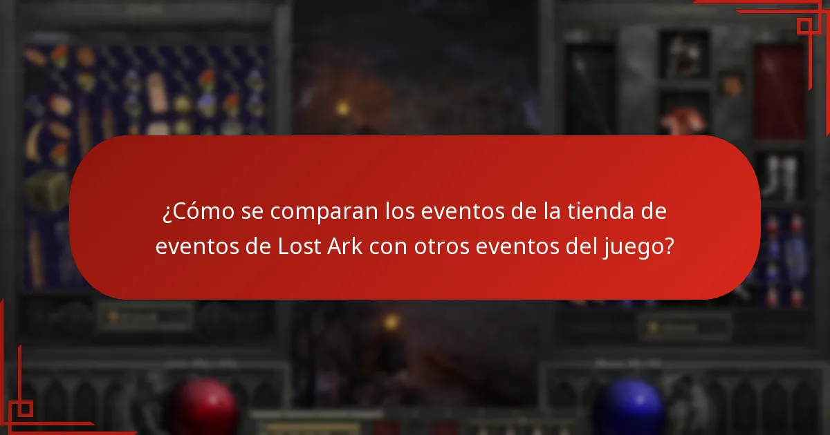 ¿Cómo se comparan los eventos de la tienda de eventos de Lost Ark con otros eventos del juego?