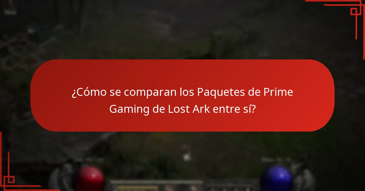 ¿Cómo se comparan los Paquetes de Prime Gaming de Lost Ark entre sí?