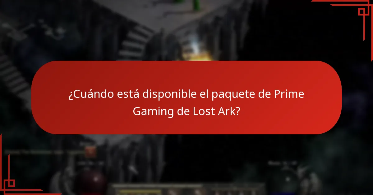 ¿Cuándo está disponible el paquete de Prime Gaming de Lost Ark?