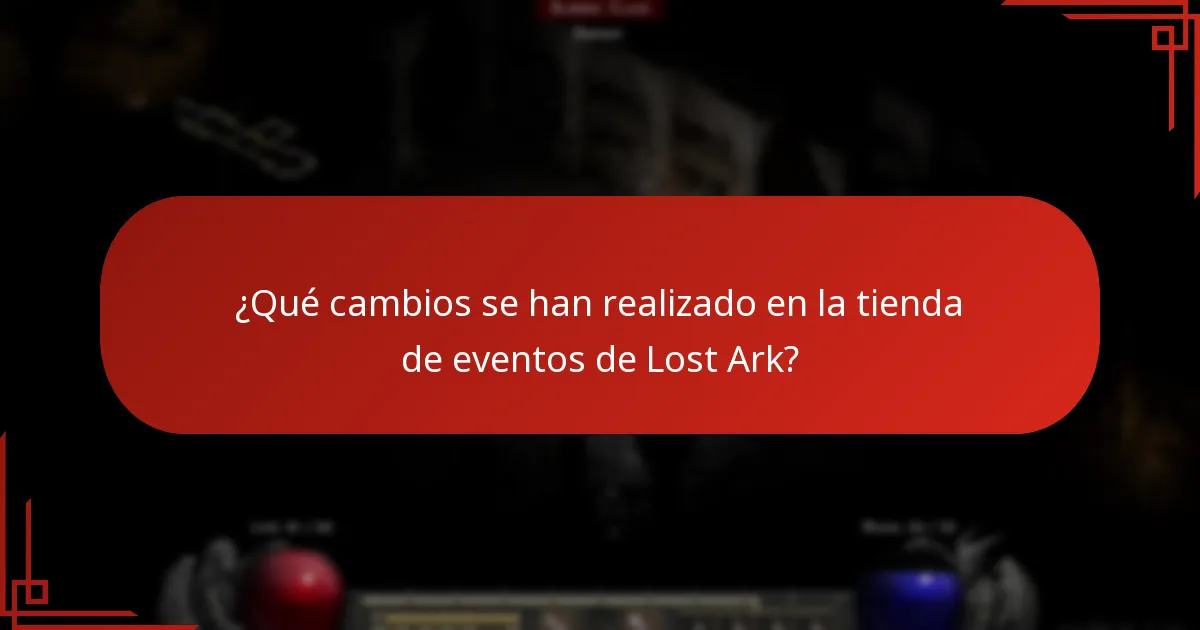 ¿Qué cambios se han realizado en la tienda de eventos de Lost Ark?