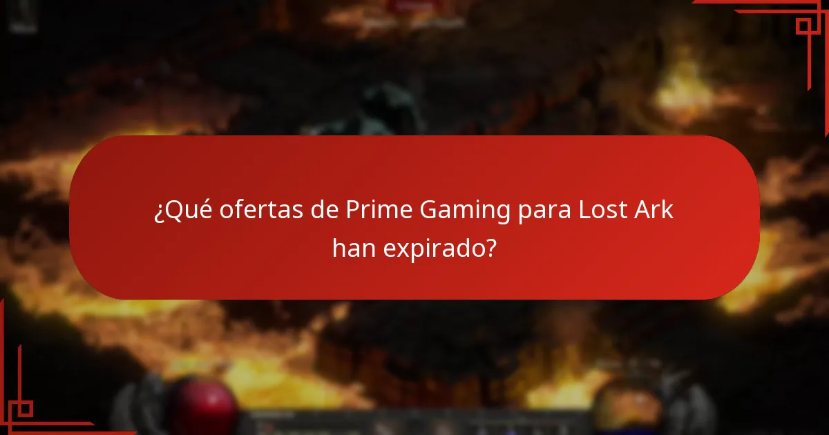 ¿Qué ofertas de Prime Gaming para Lost Ark han expirado?