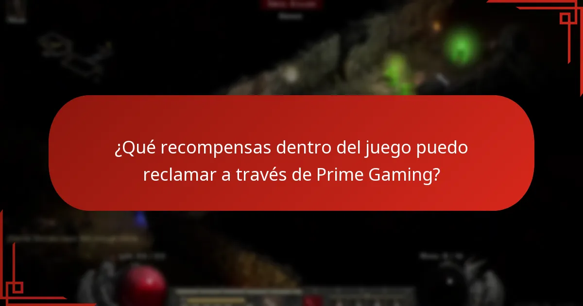 ¿Qué recompensas dentro del juego puedo reclamar a través de Prime Gaming?